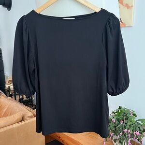 H&M Puff Sleeve Black Top